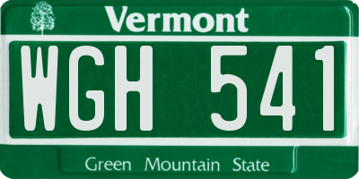 VT license plate WGH541
