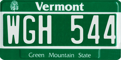 VT license plate WGH544