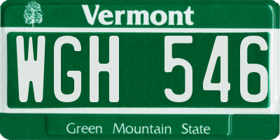 VT license plate WGH546