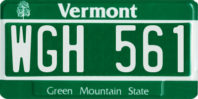 VT license plate WGH561
