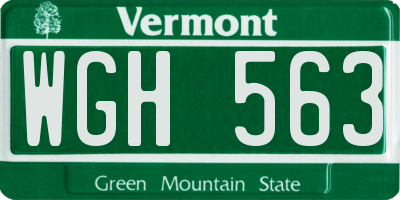 VT license plate WGH563