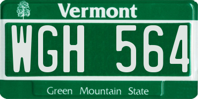 VT license plate WGH564