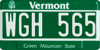 VT license plate WGH565