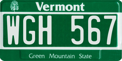 VT license plate WGH567