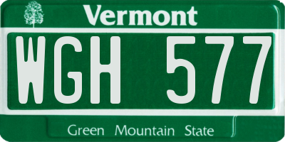 VT license plate WGH577