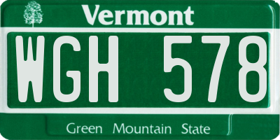 VT license plate WGH578