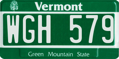 VT license plate WGH579