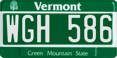 VT license plate WGH586
