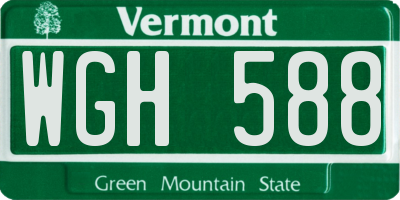 VT license plate WGH588