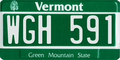 VT license plate WGH591