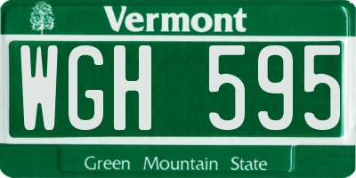 VT license plate WGH595