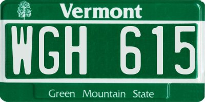 VT license plate WGH615
