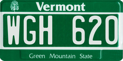 VT license plate WGH620