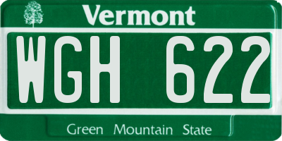 VT license plate WGH622