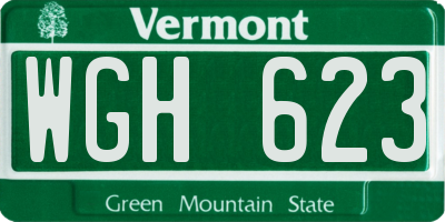 VT license plate WGH623