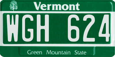 VT license plate WGH624