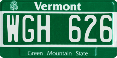 VT license plate WGH626