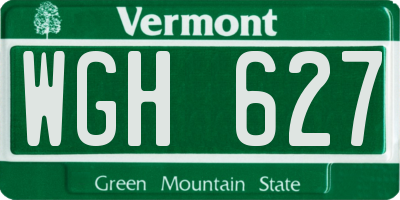 VT license plate WGH627