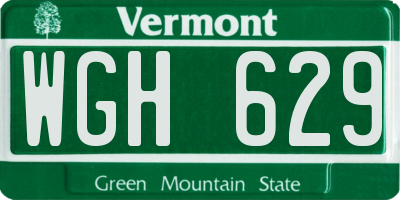 VT license plate WGH629
