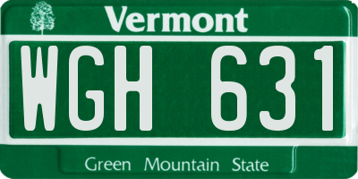 VT license plate WGH631