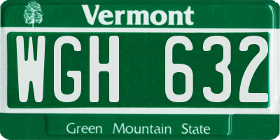 VT license plate WGH632