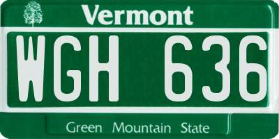 VT license plate WGH636