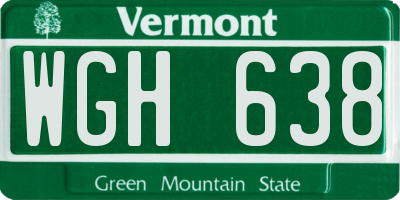 VT license plate WGH638