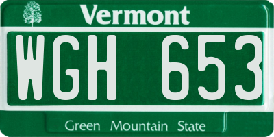 VT license plate WGH653