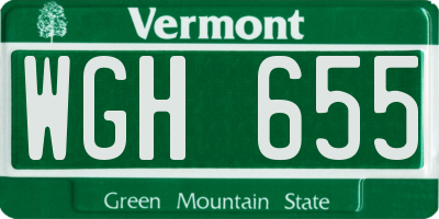 VT license plate WGH655