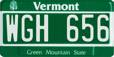 VT license plate WGH656