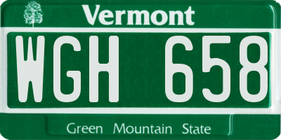 VT license plate WGH658