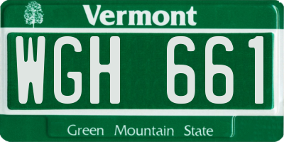 VT license plate WGH661