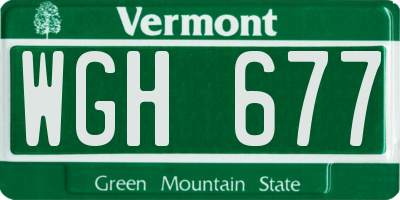 VT license plate WGH677