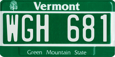 VT license plate WGH681