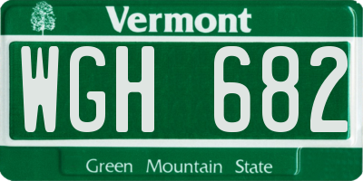 VT license plate WGH682