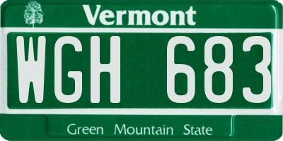 VT license plate WGH683