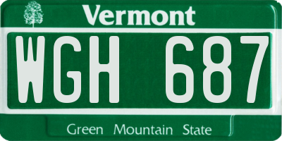 VT license plate WGH687