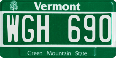 VT license plate WGH690