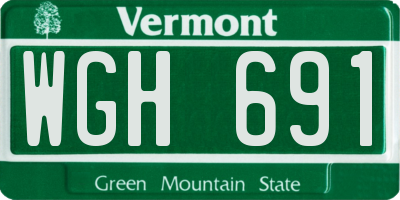 VT license plate WGH691