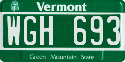 VT license plate WGH693