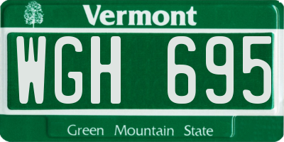 VT license plate WGH695