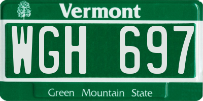 VT license plate WGH697