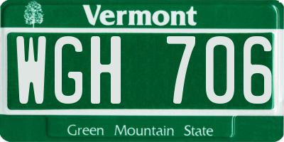 VT license plate WGH706