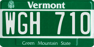 VT license plate WGH710