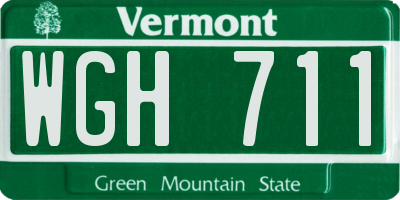 VT license plate WGH711