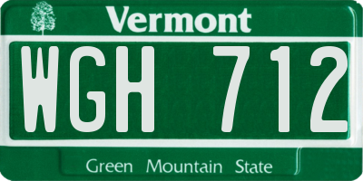 VT license plate WGH712