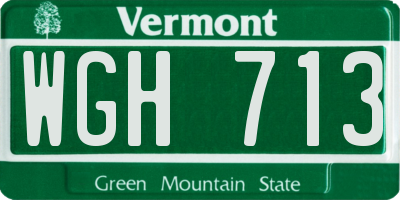 VT license plate WGH713