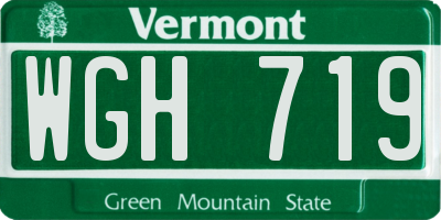 VT license plate WGH719