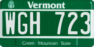 VT license plate WGH723