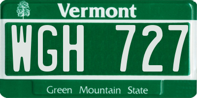 VT license plate WGH727